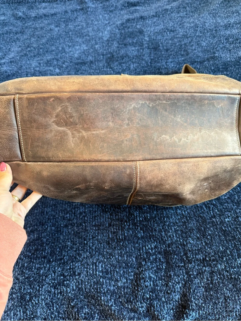 Vintage Brown Genuine Leather Laptop Briefcase Messenger Travel Bag